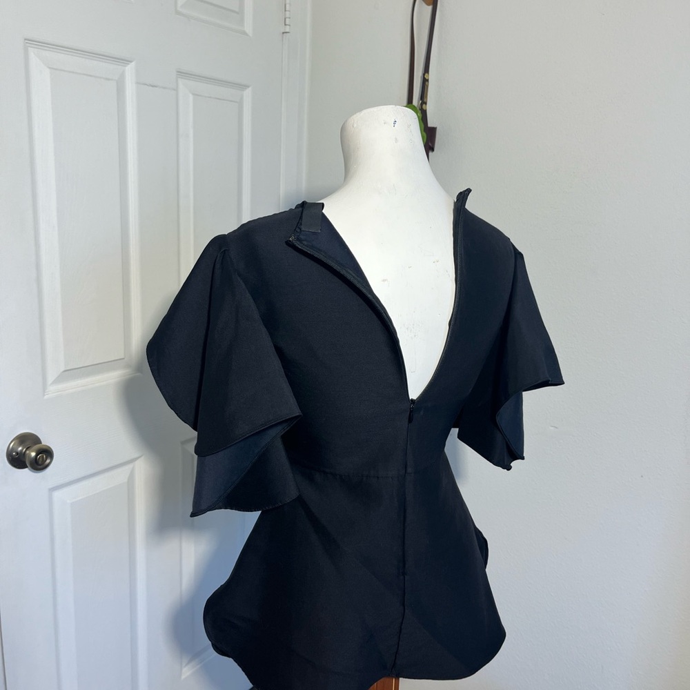 CO Collection Black Ruffle Sleeve Top - Picture 4 of 6